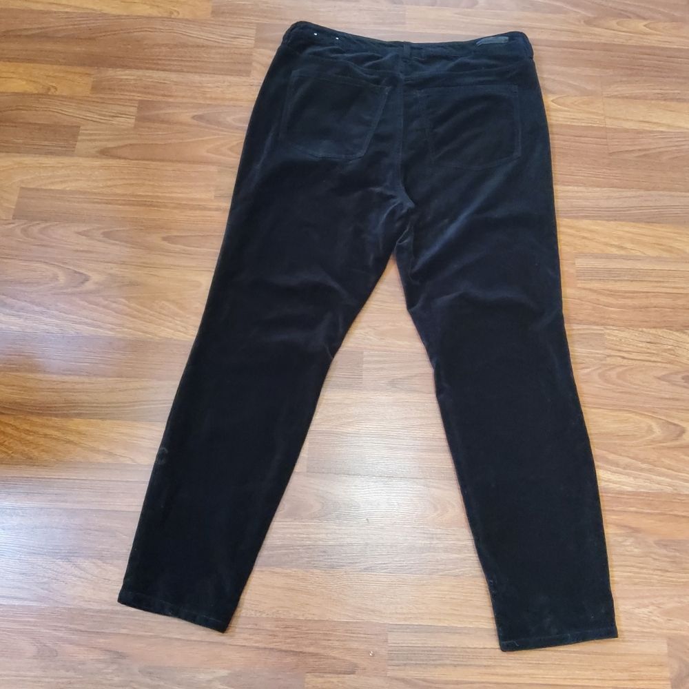 Soft Surroundings Black Velvet Ankle Crop Skinny Pants Size 16 New - Picture 5 of 8